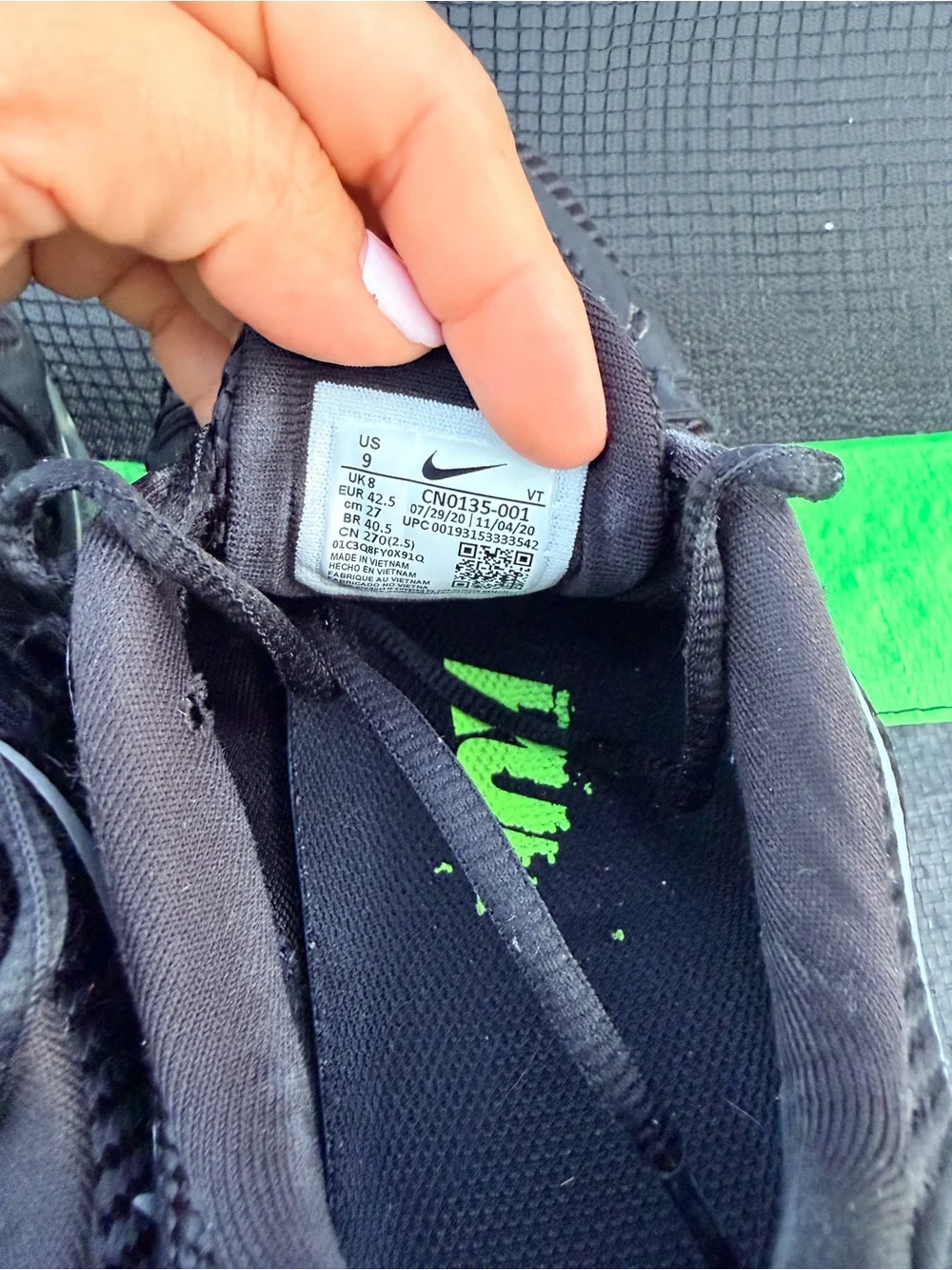 Nike Black Sneakers with Neon Yellow Accents
